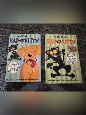 Bad Kitty Children’s Book Set - Green & Orange Covers by Nick Bruel